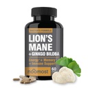 NooMost Lions Mane Supplement Organic Capsules - med Ginkgo Biloba - Kognitiv hälsa, Focus & Memory Support - Naturlig Superfood för hjärna, energi och immunhälsa - 60 kapslar - 2 månaders leverans