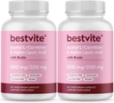 BESTVITE Acetyl L-Carnitine 500mg & Alpha Lipoic Acid 200mg per kapsel med Biotin (240 vegetariska kapslar) (120 x 2) - No Stearates - Vegan - Non GMO - Gluten Free