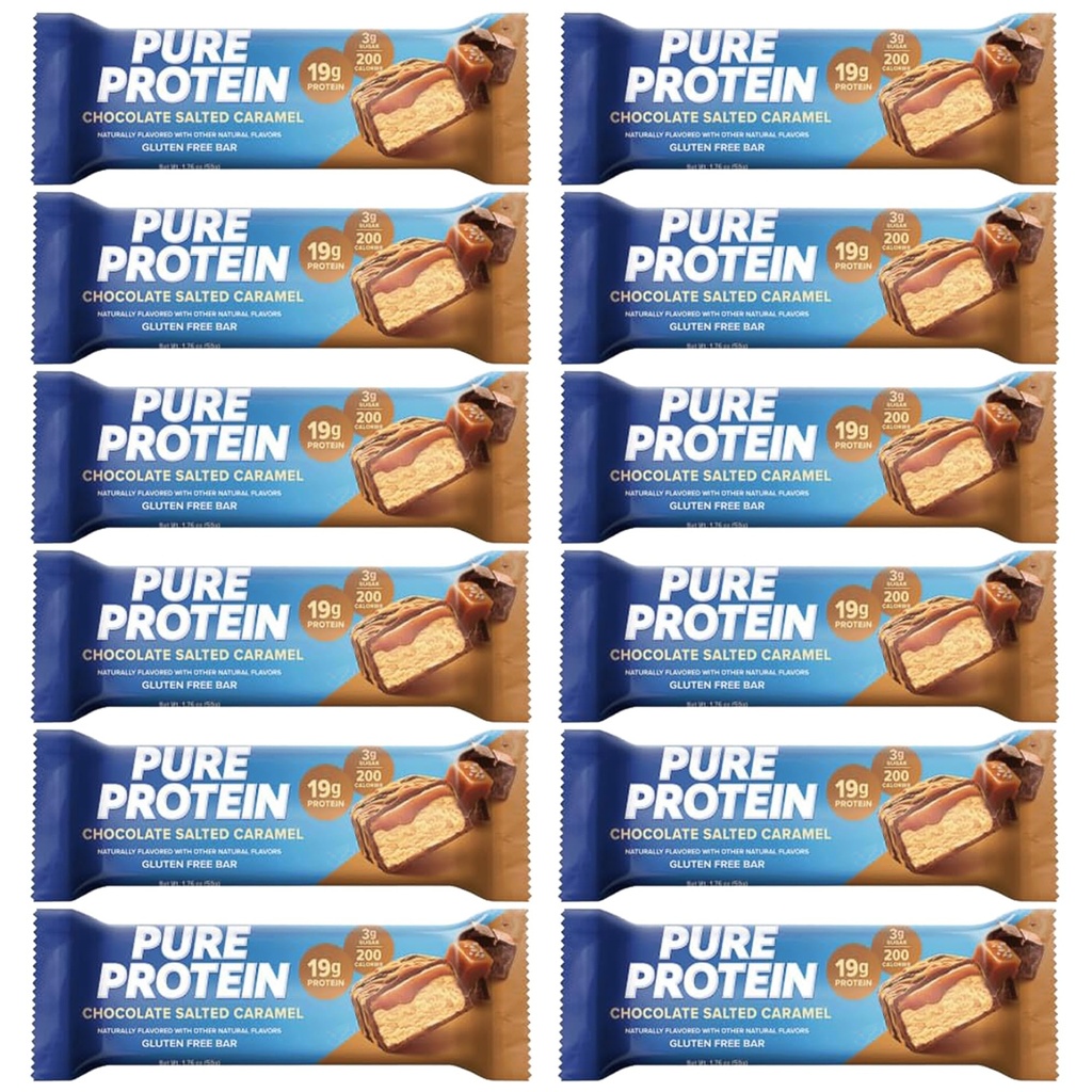Puhdasta proteiinipatukkaa, korkeaa proteiinia, ravitsevia pähkinöitä, jotka tukevat energiaa 1,75 oz Matalasokeri, gluteeniton 12 kreivi suolattu suklaakaramelli