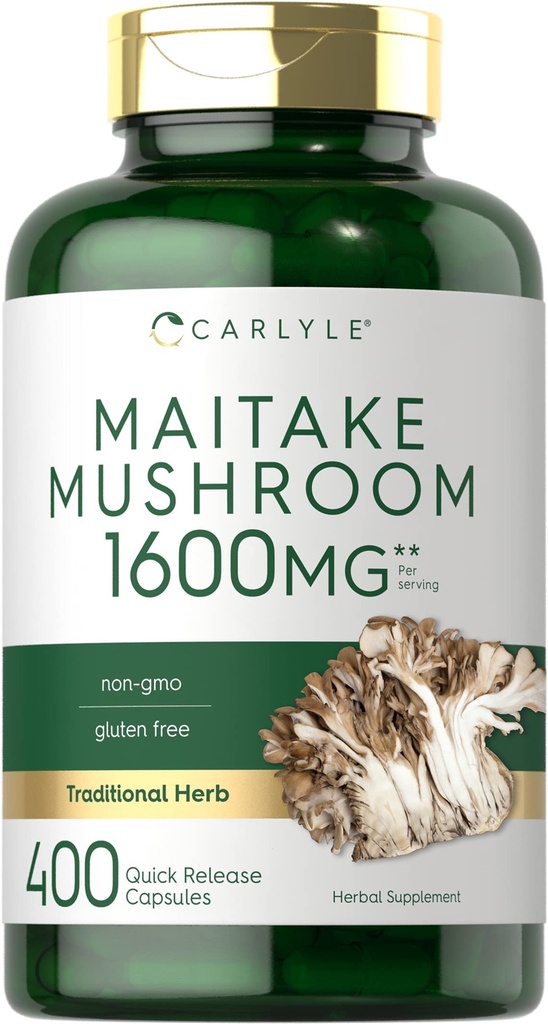Carlyle Maitake Mushroom kapslar | 1600mg | 400 greve | Non-GMO & Gluten Free Extract | Mushroom Supplement