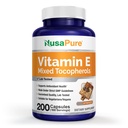 NusaPure Vitamin E 1000 IU 200 tabletter (Non-GMO, Gluten-Free) - Mixed Tocopherols