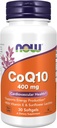 NOW Foods Supplements, CoQ10 400 mg, Pharmaceutical Grade, All-Trans Form producerad av Fermentation, 30 Softgels