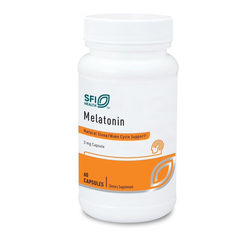 Klaire Labs SFI Health Melatoniini 3 Milligramma - Sleep Support for Men & Women (60 Kasvissyöjä Kapselit)