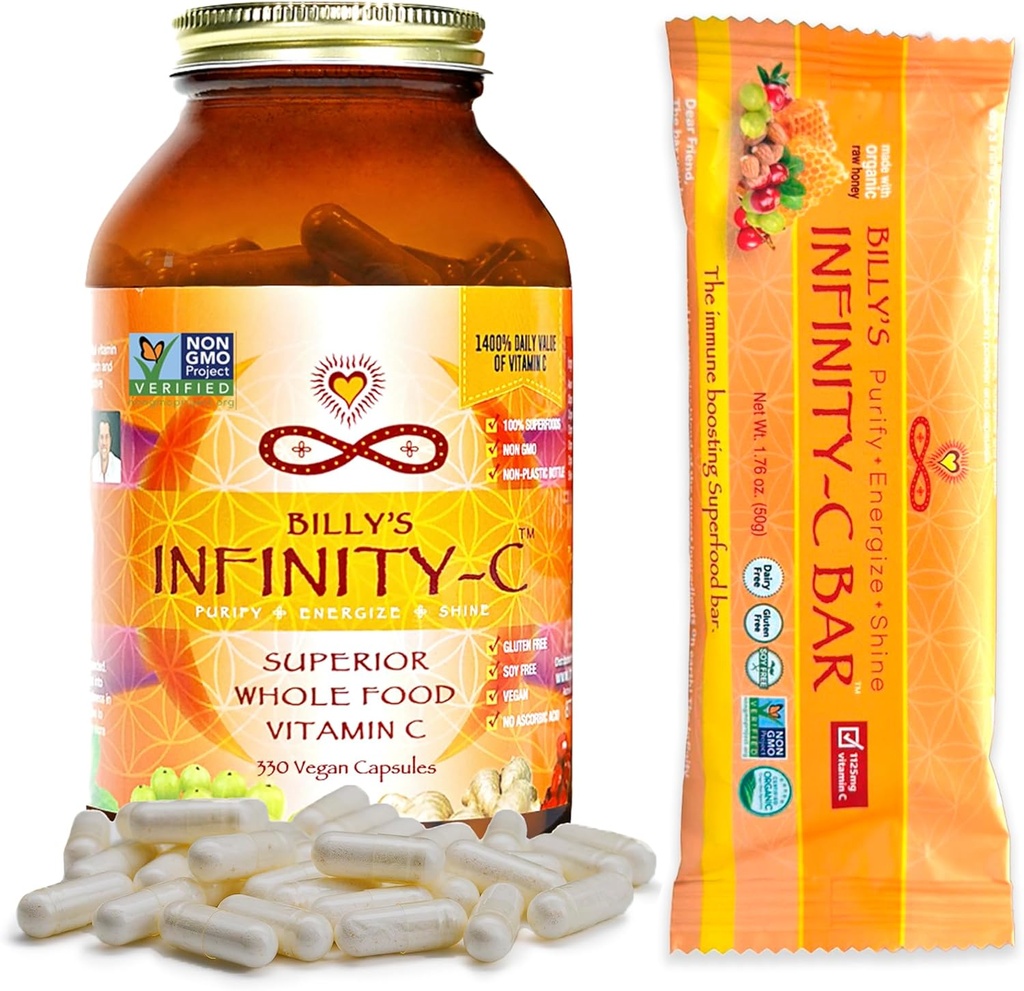 1 pullo C-vitamiinikapseleita (30 annosta), 1 laatikko VIT C välipalat (12 pakkaus)