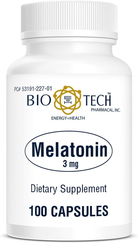 Bio-Tech Pharmacal Melatoniini (3 mg, 100 kapselia)