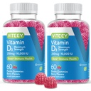 VITEEY-vitamiini D3 Gummies for Aikuinen & Teini - 10 000 IU, 250 mikrog, Maximum Strength - Joint & Muscle Health, Immuuni Boost - Pureskeltava D-vitamiini Gummies - Kasvisruokaa, Liivate - Tasty Berry Flavored