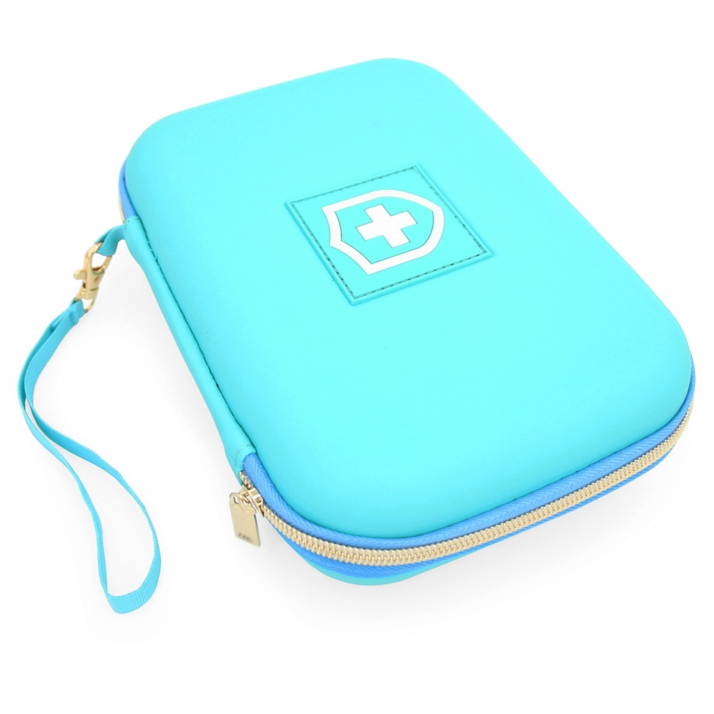 CASEMATIX 8 " Turkoise Asthma Inhaler Case för Travel Fits Spacer, Mask och Tillbehör, Inkluderar fall endast
