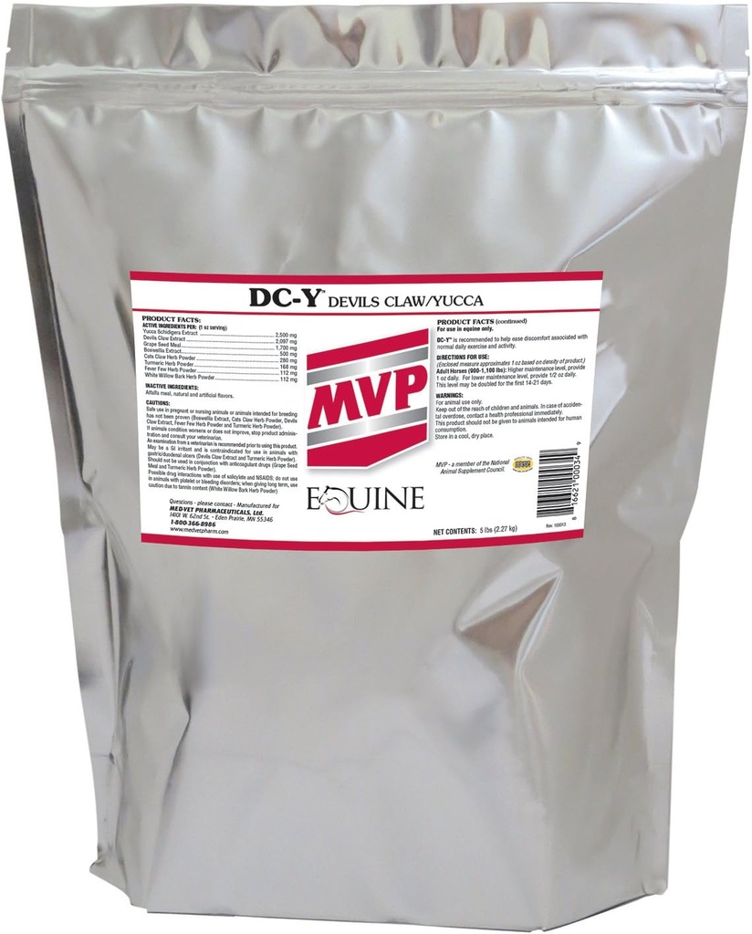 MVP DC-Y (5lb) Aids minimoimalla särkyjä ja hellyyttä liittyvät jokaisen päivän toimintaa hevosissa...