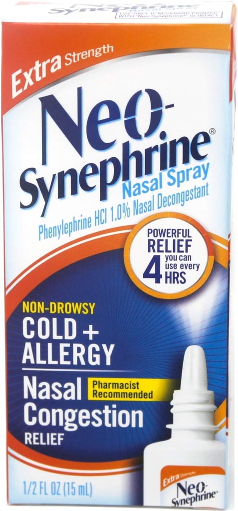 Neo-Synephrine Nasal Spray, Extra Strength Formel, 0,50 Ounces vardera (Value Pack på 3)