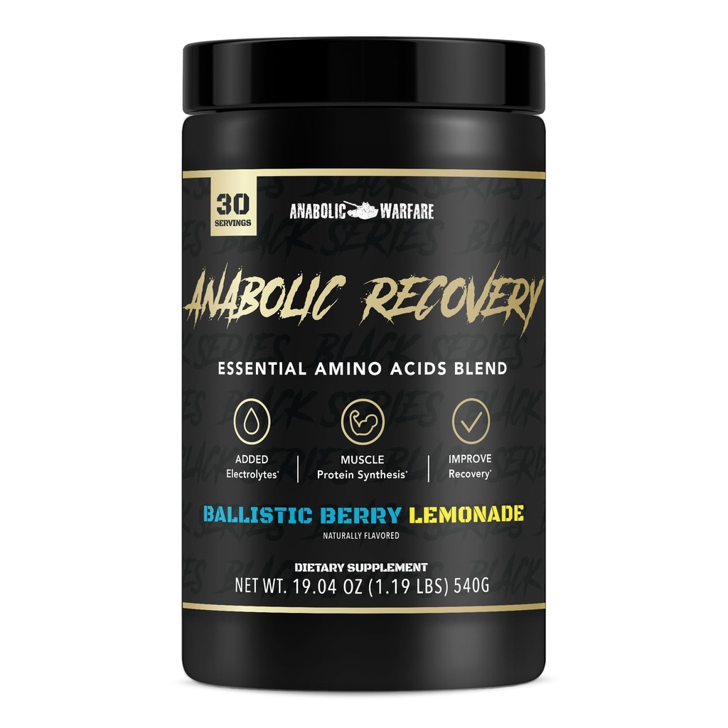 Anabolinen Recovery, Essential Aminohapot, Post Trenout Recovery, Premium Hydration, Build Muscle* (BlackBerry Lemonade, 30 Servings)