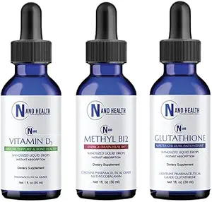Nano Essential Wellness Bundle Combines 3 mavellous Health Promoting Products: Nano Glutatione, Nano Metyyli B-12 & Nano D3-vitamiini