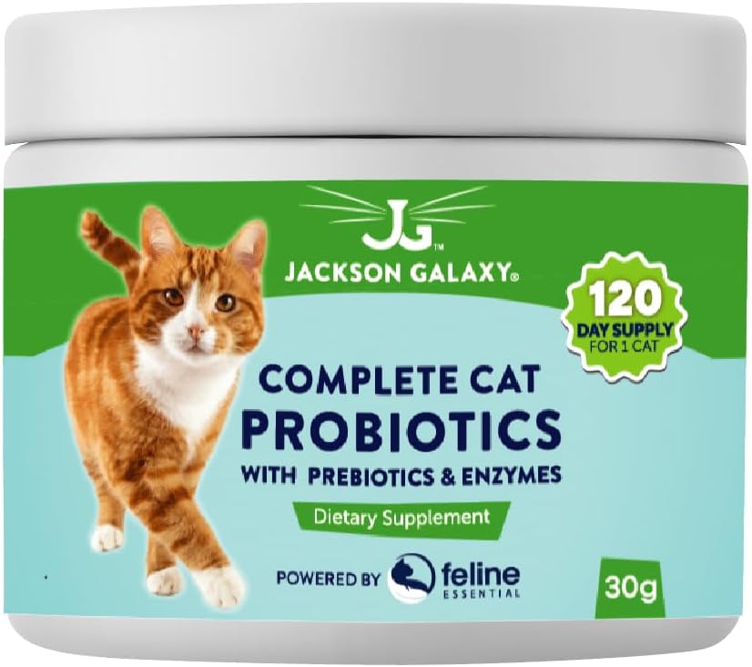 Komplett kattprobiotika med prebiotika och enzymer av Jackson Galaxy - Digestion Support, Immune Support Dietary Supplement - Tillverkad i USA