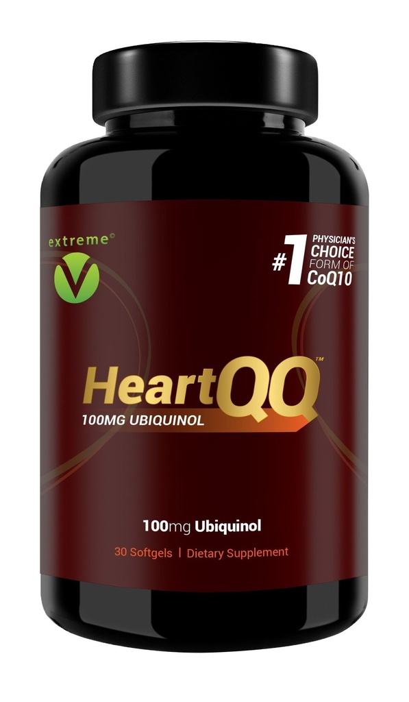 HeartQQ High Absorptio Ubiquinol (QH), Active CoQ10 300% Suurempi Imeytyminen, 1 Suositeltava muoto CoQ10. 100 mg Ubiquinol (kasvisruokaa)