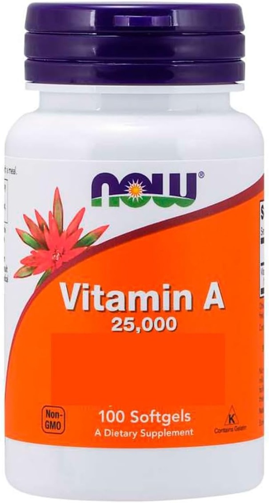 A-vitamiini Fish Liver Oil, 25000 IU, 250 Sgels by Now Foods (Pack of 4)