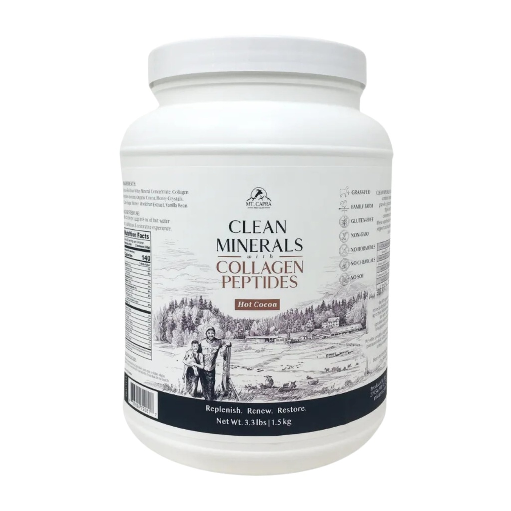 Mt. Capra Clean Minerals Collagen Peptides ... Terveellinen kuuma kaakao, jossa Minerals peräisin Goat Milk Whey ja Grass-Fed tyyppi I ja III Collagen Peptides for 10 g Protein 35 Servings - 3.3 Punta