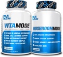 Evlution Mäns Multivitamin och Mushroom Komplex Kosttillskott Nutrition Daily Multivitamin med väsentliga mineraler och Phytonutrient Complex Plus Nootropic Lions Mane Mushroom Supplement Capsules