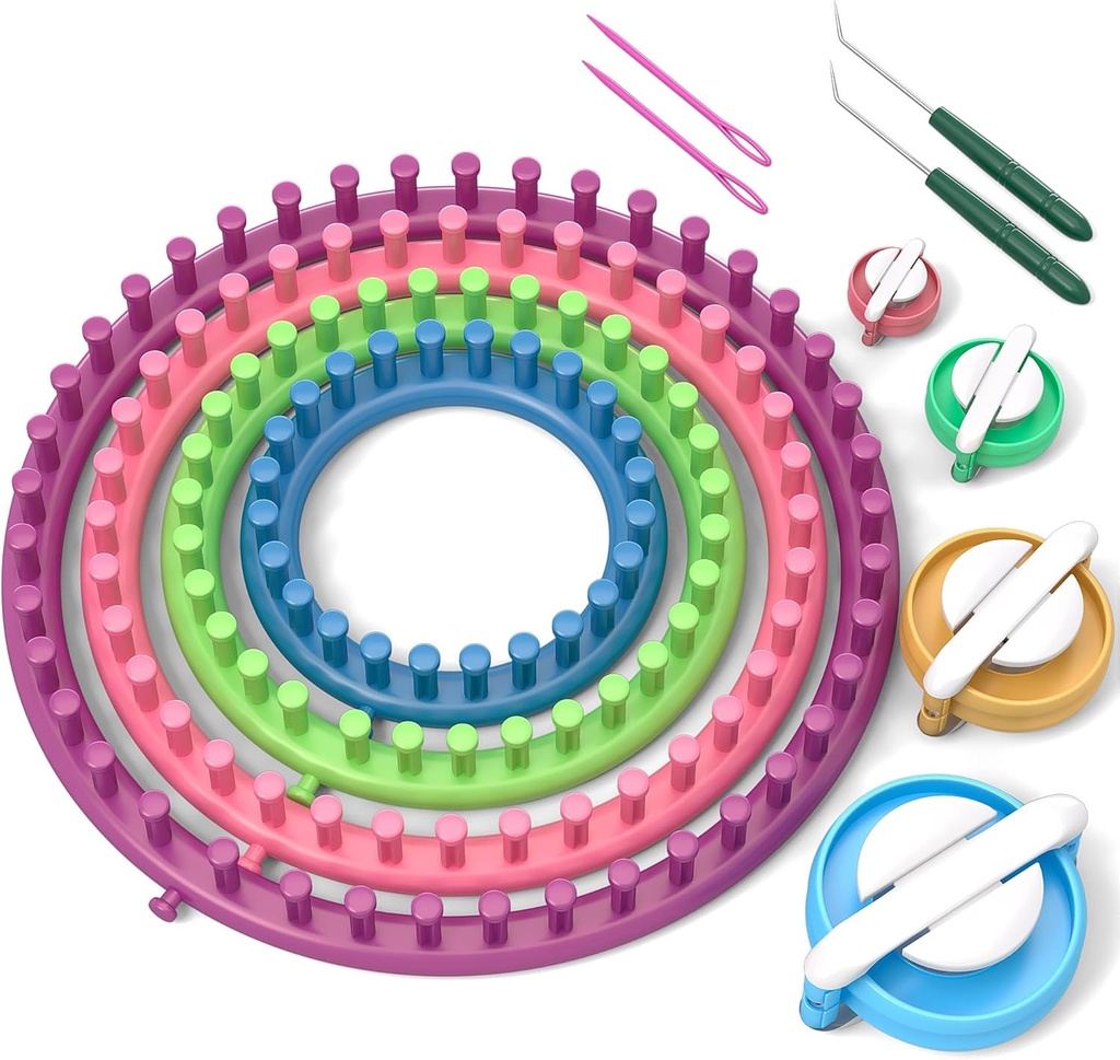 LUEER Pyöreä neule Looms Set Craft Kit Tool koukku neula ja Pompom Maker