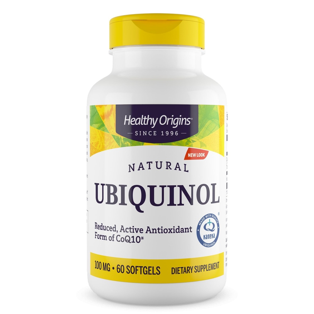 Terve Origins Ubiquinol 100 mg (Kaneka QH, ei-GMO, gluteeniton, Heart Support, Energy Support), 60 Softgels