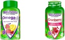 Vitafusion Omega-3 Heart Health Gummy Vitamins med Cranberry Gummies för kvinnor, 120 greve Omega 3 EPA / DHA Berry Lemonade och 60 greve 500mg Cranberry Juice Concentrate per servering