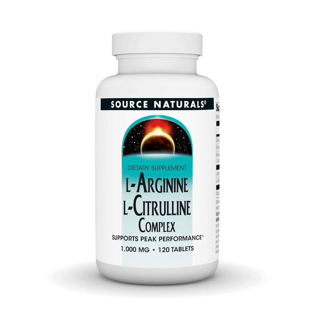 Source Naturals L-arginiini L- Citrulline Complex, 120 tablettia, 1000 mg