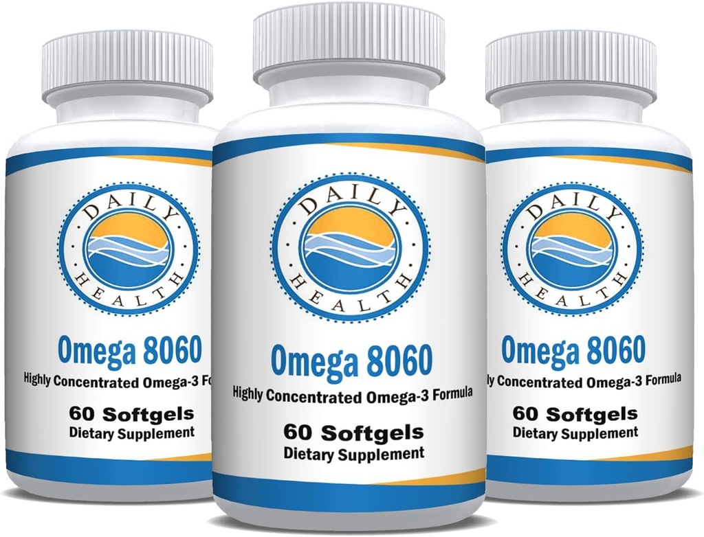 Omega 8060 2400mg Omega 3 Fish Oil Joint Health Supplement 60 softgel - 3 kuukausi tarjonta - 3pk