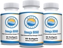 Omega 8060 2400mg Omega 3 Fish Oil Joint Health Supplement 60 softgel - 3 kuukausi tarjonta - 3pk