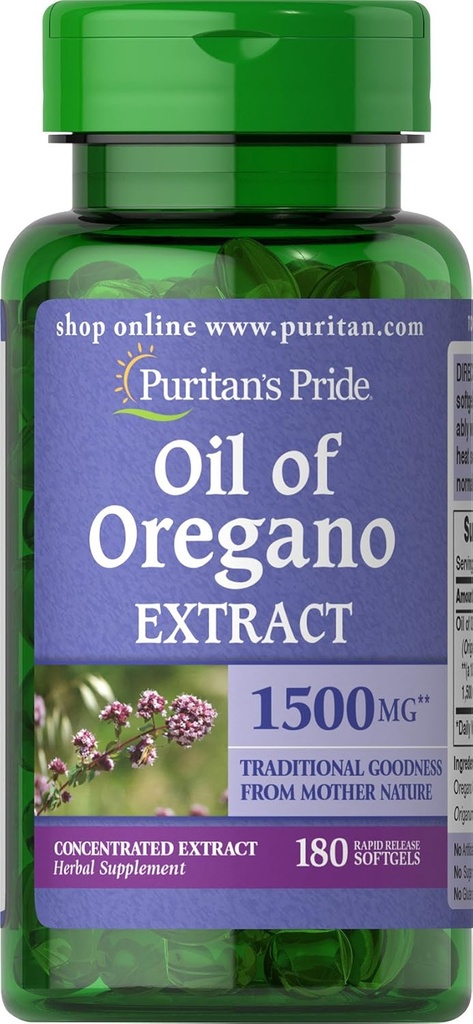 Puritan's Pride Oil of Oregano Extract 150 mg Softgels, 180