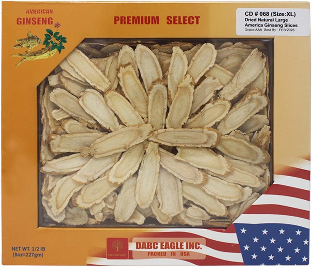 American Ginseng Slices from Wisconsin, American Wisconsin Ginseng Slices Root for Tea, Energy for Men Naisten Mielenterveys Boosts Immuniteetti, Gluteeniton, Pitkä Strip 1 Laatikko 8 Ounces