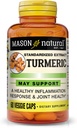 MASON NATURAL Turmeric 500 mg, med 95% Curcuminoids, Supplement for Overall Wellness & Joint Support, 60 Plant-Based Veggie Capsules