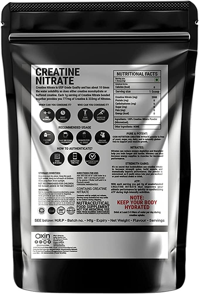 Flacon Creatiini Nitraatti Pre workout supplement Powder 50 Grams, 1.7637 Ounce