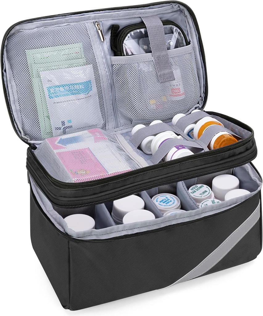Trunab Medicine Storage and Organizer Bag Tyhjä, Pill Bottle Organizer Kannettava pieni pussi, Etusivu Ensiapu Laatikko hätälääkinnällinen, lisäravinteet tai lääkintäpakkaukset (vain)(Patent Design)