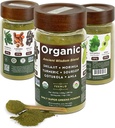 Organic non-GMO Moringa, Shilajit, Turmeric, Soursop, Gotukola ja Amla Green Juice Blend Powder, 3-kuukautinen tarjonta