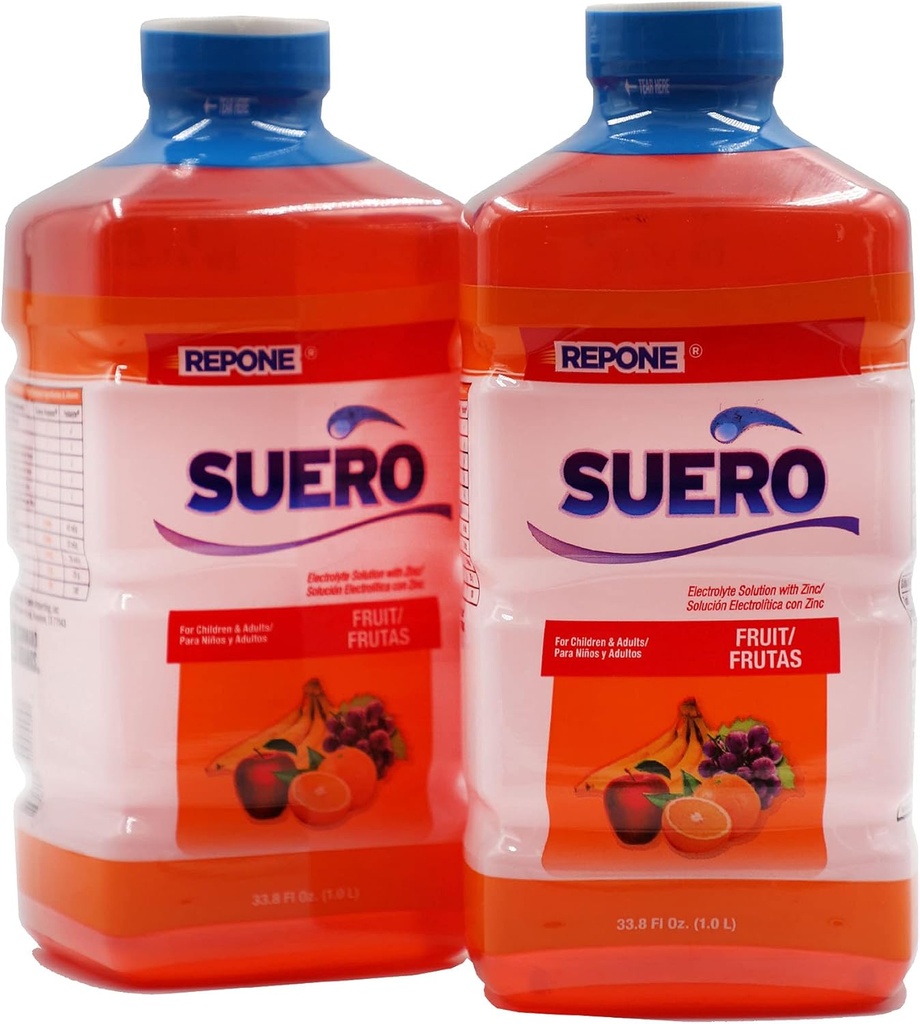 SUERO Elektrolyyttiliuos sinkki, hydraatit, Restores mineraalit ja ravinteet, mansikkamaku, 33,8 Fl Oz (Pakkaus 2)