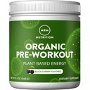 MRM Nutrition Organic Pre-Workout Powder - Women & Men, 150 mg Natural Comfeine & Adaptogens, Pure Energy, Focus & Blood Flow, Vegan, Certified Organic, non-GMO - 20 Servings, Black Cherry Flavor