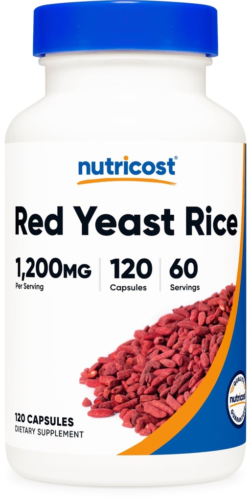 Nutricost Red Yeast Rice 1200mg, 120 kapslar - 60 Serv, Veggie Caps, Non-GMO, Gluten Free
