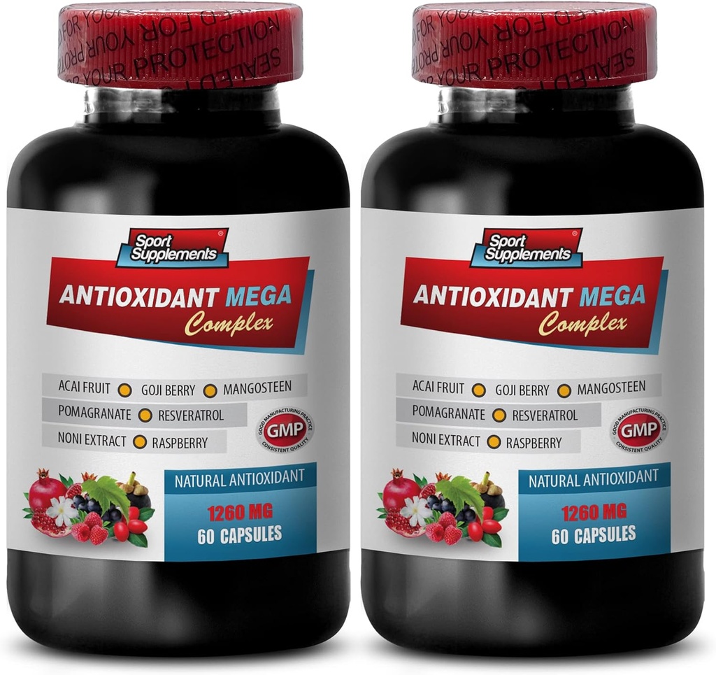 antioxidant multivitamin - ANTIOXIDANT MEGA COMPLEX 1440 MG - Resveratrol komplexa, Acai bärpiller, Trans-resveratrol, Goji bärpiller, Pomegranat extrakt kapslar, Mangosteen - 2B 120 kapslar