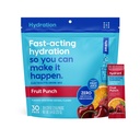 HYDRANT - Hydrationspulver, Fruit Punch Flavor, 30 Individuella Instant Electrolyte Rehydration Packets - Low Sugar Drink Mix för daglig användning, Travel & Workouts