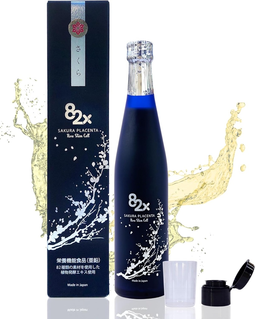 82X Kantasolu Placenta - 450 000mg Placenta + 15000 Marine Collagen Peptides Supplement Japanista 82 Fermented Plants - Original Liquid Collagen Placenta Drink, Patented for Skin Hair Nail