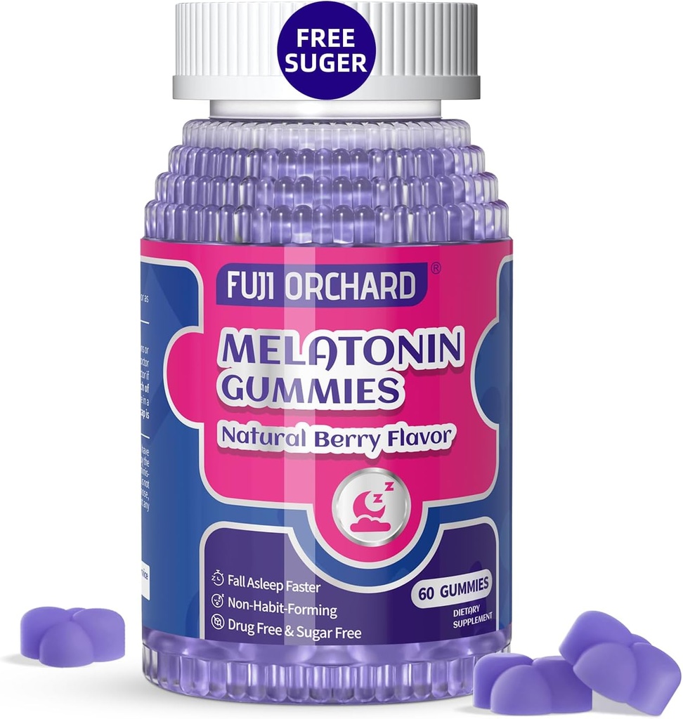 Melatoniini Gummies 20mg - Natural Sleep Aid - Sleep Sugar Free melatoniini Gumies ottelu magnesium auttaa sinua putoaa Nukkua Nopeammin ja pysyä nukkua pidempään - 60 Gummies Vegan
