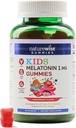 Naturewise Kids Melatoniini Gummies 1 mg - Drug-Free, Non-Habit Forming Nutrition Aid for Children Ages 4 & Up - Mansikka Makukarhut - Vegan, Gluteeniton, ei-GMO - 90 Count [30]