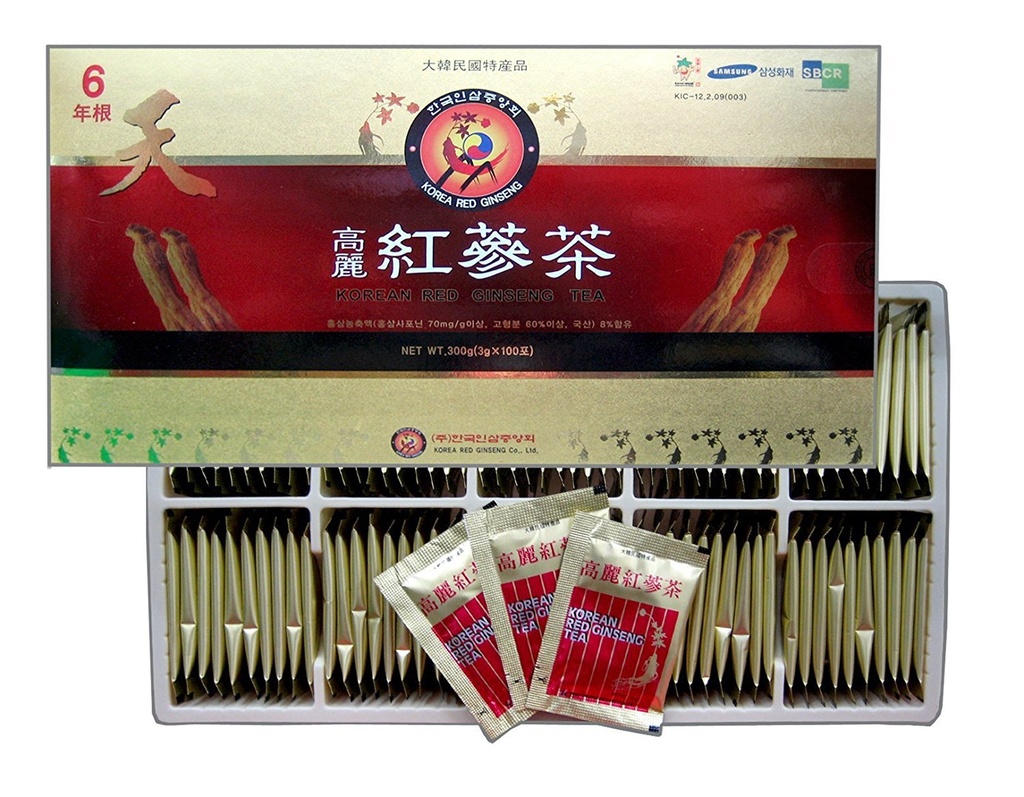 TG153 Korean punainen Ginseng pikatee 3g x 100 pussi, kahvi Vaihtoehtoinen, korealainen punainen ginseng juuriuute makeaa teetä