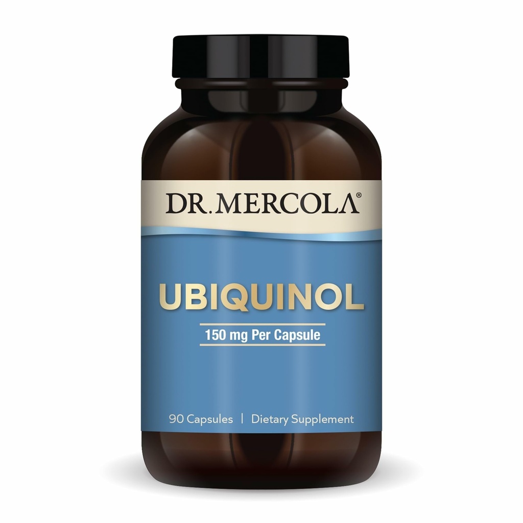 Tohtori Mercola Ubiquinol - 150 mg Ubiquinol - Tukee energiantuotantoa - Antioksidantti täydentää - ei-GMO, Gluteeniton & soijaton - 90 kapselia (90 tarjoilua)