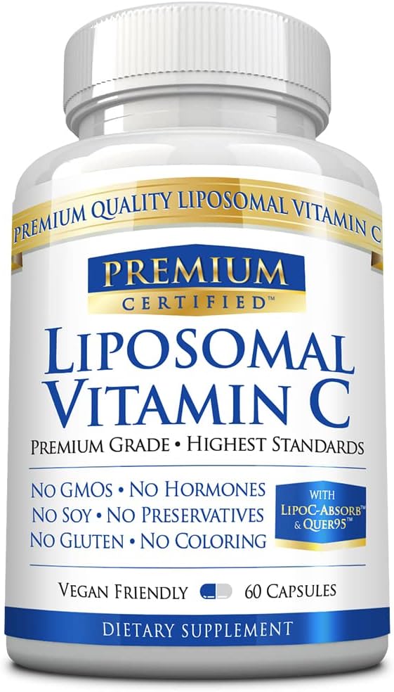 Liposomaalinen C-vitamiini - 1100 mg - 60 kapselia - Hellävarainen vatsa - fosfolipidejä ja Bioperine - Boosts Immuunifunktio, antioksidantti ominaisuuksia, ja kollageenin tuotanto