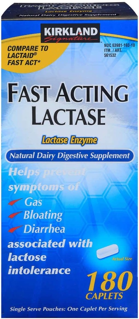 Kirkland Signature Fast Acting Lactase (3 pakkaus)