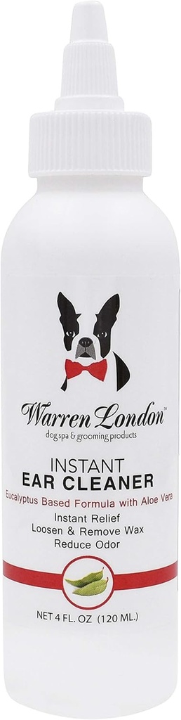 Warren London Instant Ear Cleaner- Dog Ear Drops w/Aloe för att förhindra irritation | Made USA | 12oz