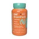 Brainiac Kids Daily BrainPack Gummies, stöder hjärnhälsa med Omega 3 DHA EPA DPA, Choline, B6 & B12 och Lutein för ögonhälsa med immunstöd, Citrus Berry Flavor, 90 ct