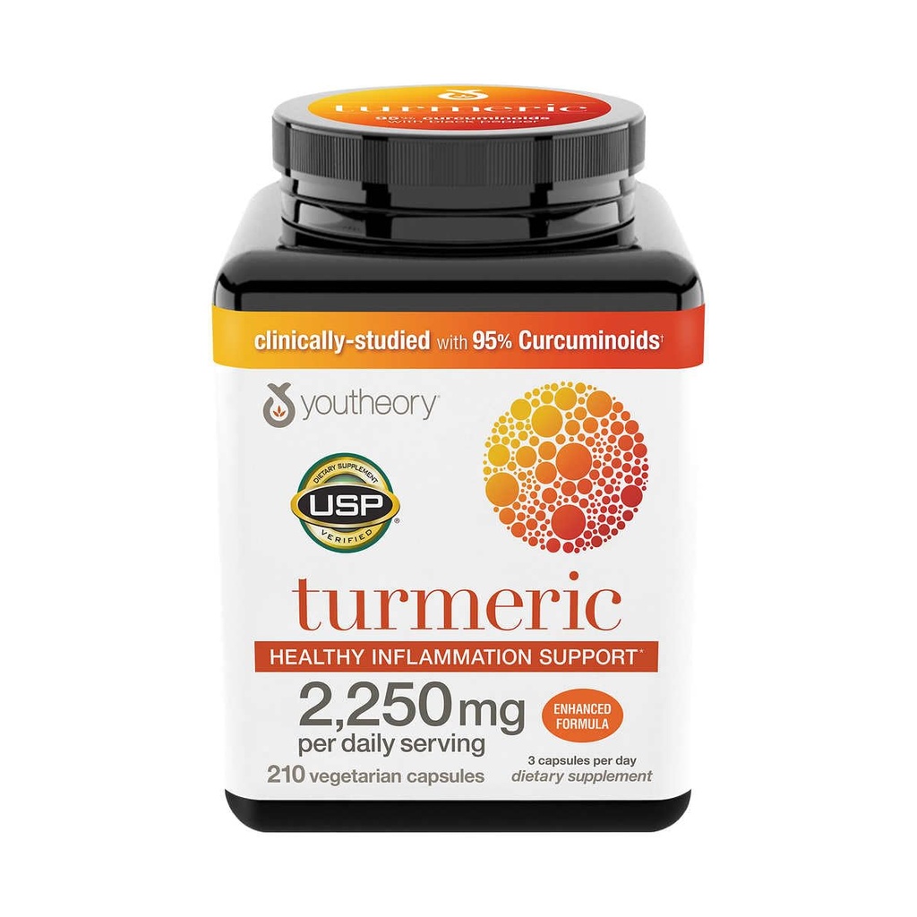 Youthory Turmeric Healthy Inflammation Support, Förbättrad formel (2250mg per daglig servering) 210 greve av 1)