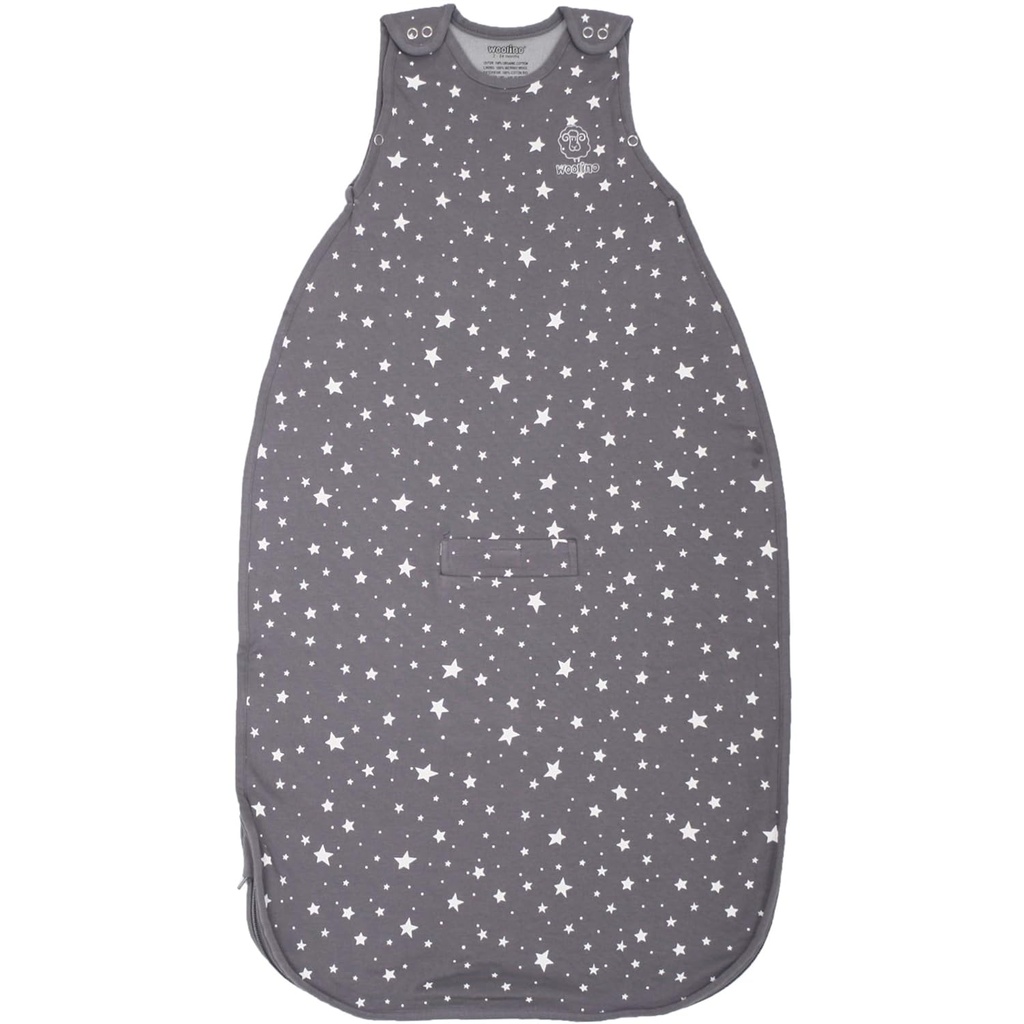 Woolino Toddler Sack, 4 Season, Merino Wool and Organic Cotton, Vauvan unipussi, 2-4 vuotta, Star Gray
