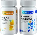 Kalium Magnesium, kalsiumsinkki ja D3 K2-vitamiinilisät Sydämen, luun ja lihasten terveys