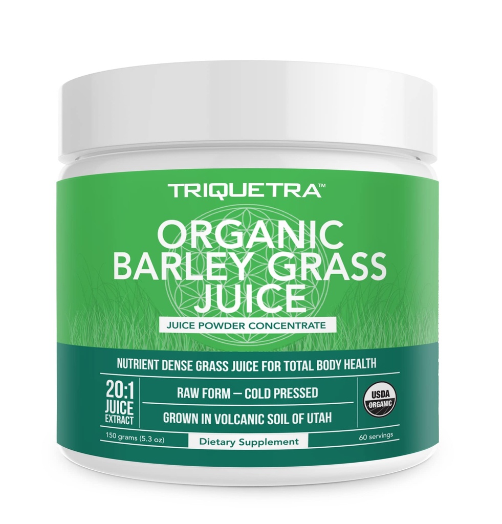 Organic Barley Grass Juice Powder - kasvanut vulkaaninen maaperÃ¤ Utah - Raw & BioActive Form, kylmäpuristettu sitten CO2 Kuivattu ... Gluteeniton, GMO-vapaa, vegan - Complements Wheatgrass Juice Powder - 5.3 oz